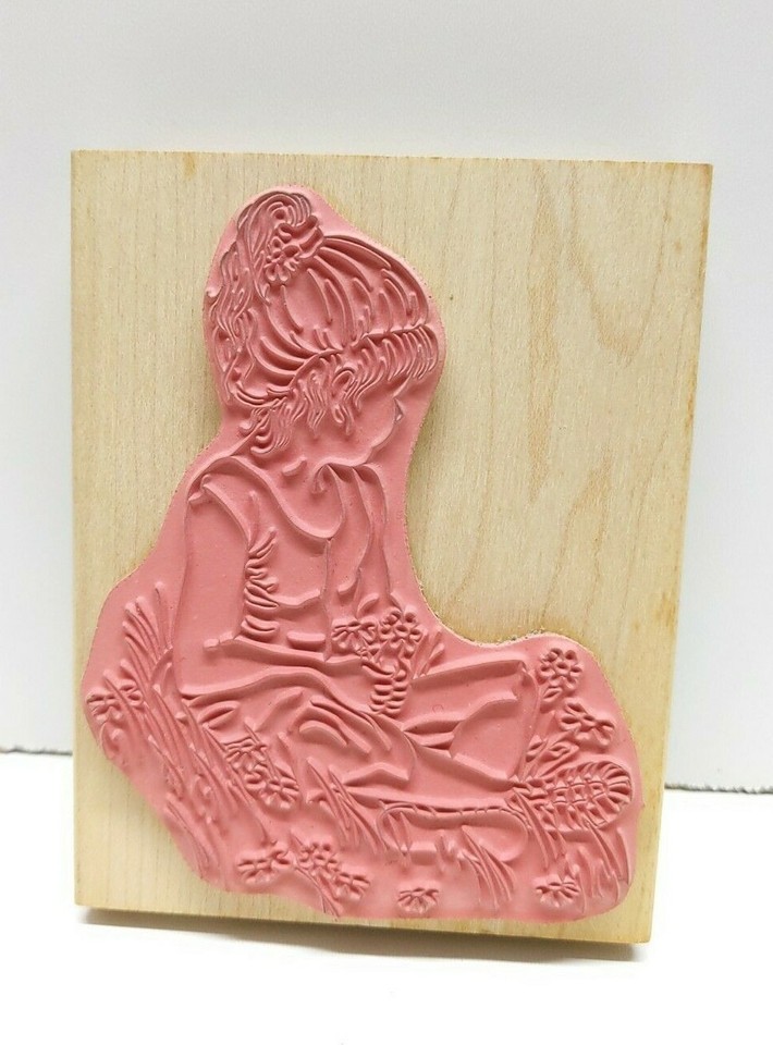Girl With Daisies Large Rubber Stamp by Stamps Happen Inc. 80058 eBay