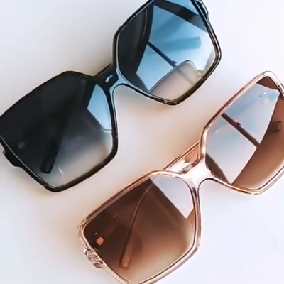 Oversized Square Flat Top Sunglasses UV400 Protection Retro Unisex Amazon.com: FEISEDY Trendy Oversized Flat Top Square  main image 2