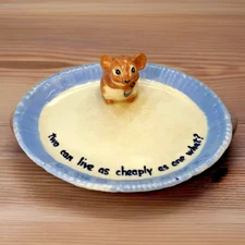 The Mane Lion ~ Italy ~ Hand-Painted Ceramics ~ Mouse ~ Soap/Jewelry Dish {ja]