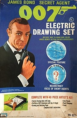 Vintage Lakeside 1966 James Bond Secret Agent 007 Electric Drawing Set No. 8271