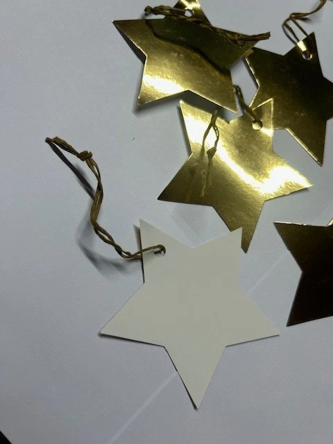 10 - 500 CHRISTMAS GIFT TAGS GOLD STARS SHINY PRESENT TAG WRAPPING LABEL BIRTHDA - Image 3 of 4
