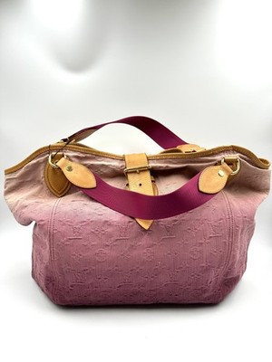 HJ206 Louis Vuitton Denim Quilted Monogram Sunbeam Tote Bag