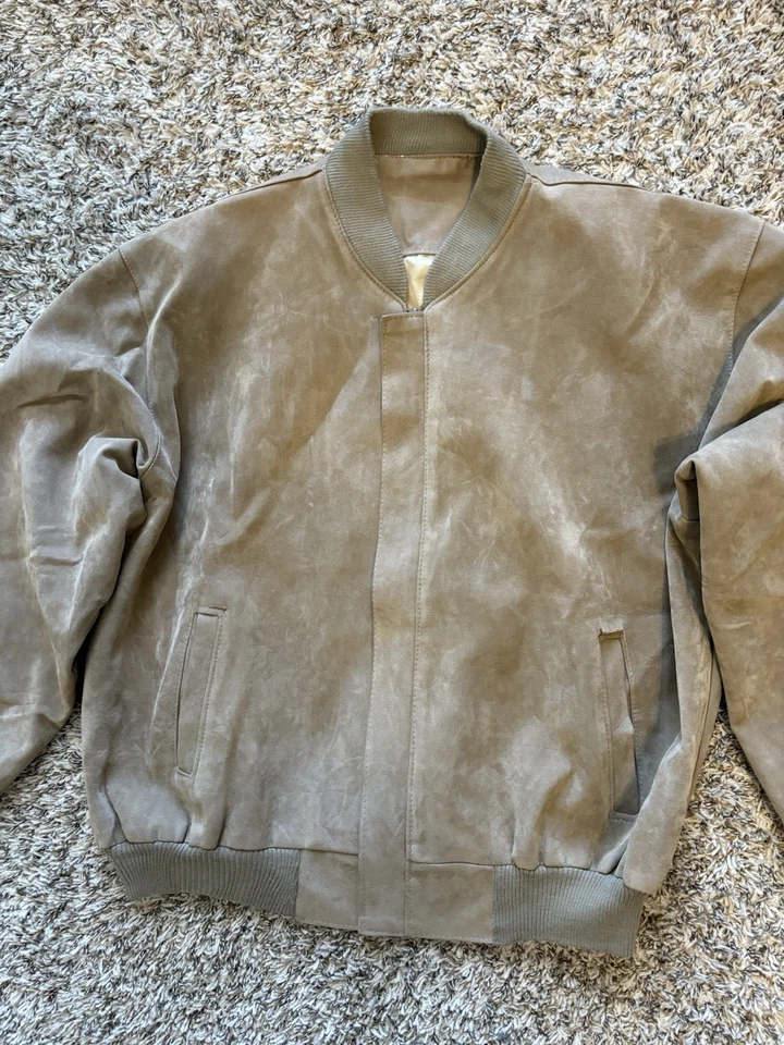 Chaqueta de Gamuza Estilo Bombardero Alta V Moda Hecha en Italia Talla Grande Foto 4 de 4