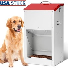 Silent Dog Feeder Stainless Steel Outdoor Indoor Food Dispenser Durable Easy Use