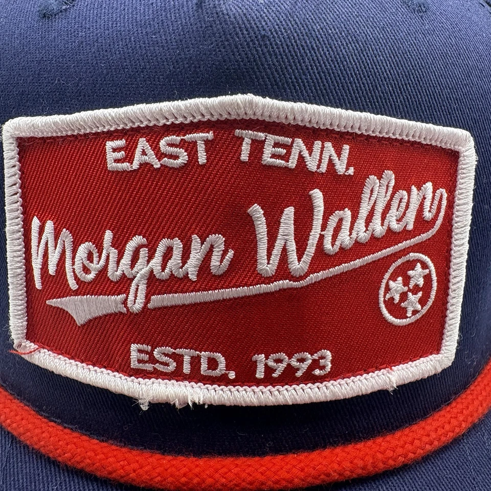 Morgan Wallen East Tenn EST 1993 Snapback Rope Hat Navy Blue Red Country Trucker - Image 4 of 4