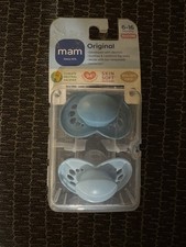 MAM Original Baby Nipple 2 Pacifier, Soft Skin Silicone 6-16 Month BPA/ BPA Free