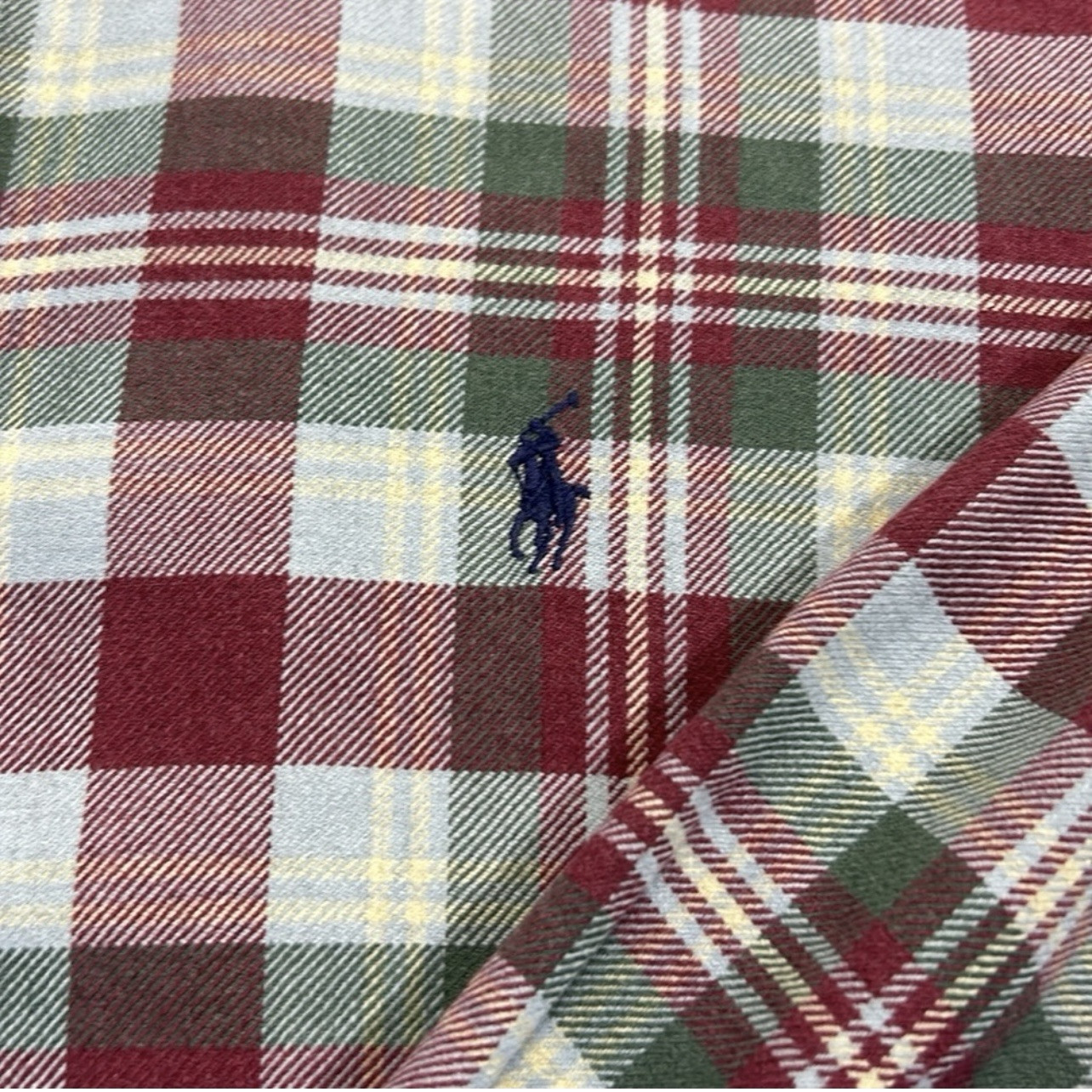 Ralph Lauren Golf Tilden Plaid Flanella Bottoni Camicia Uomo XXL Polo Pony
