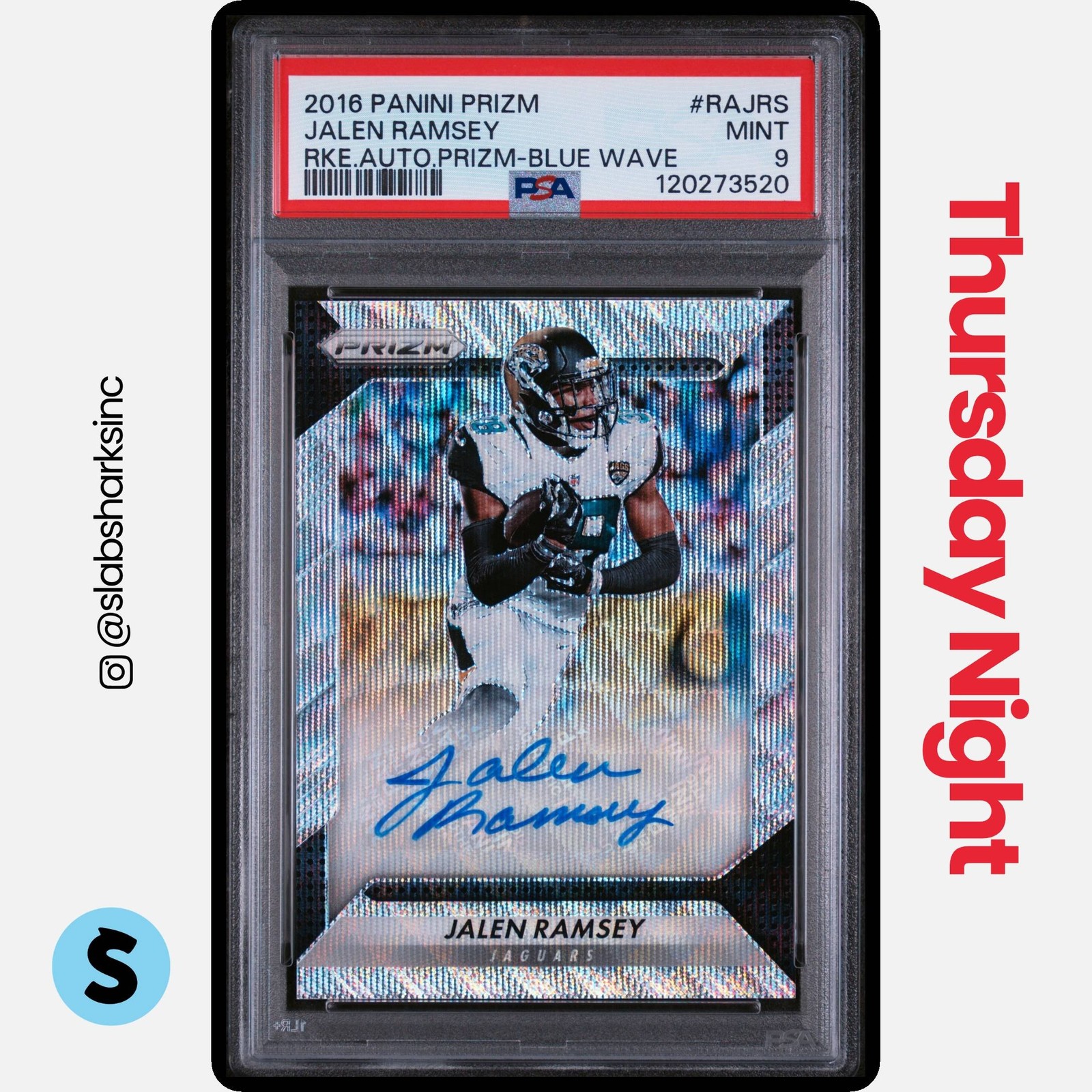 Jalen Ramsey Panini Prizm Rookie Autograph Prizm #RAJRS Blue Wave