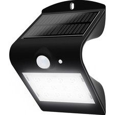 Image of Luceco Solar Guardian 1.5W PIR Wall LED Security Light IP65 Black 220lm