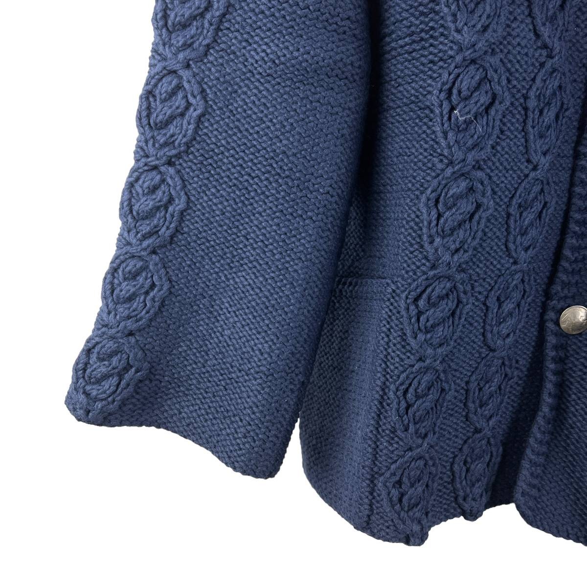 Visvim Knit Jacket Twist Chain Pattern Blue Mens … - image 4