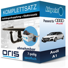 Für Audi A1 05.2010-09.2018 ORIS Anhängerkupplung abnehmbar + 7polig E-Satz neu