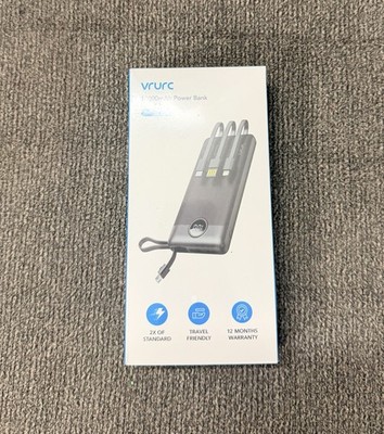 VRURC 10000mAh Black Power Bank Portable Cell Charger Model T1116