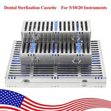 1-10 DENTAL AUTOCLAVE STERILIZATION CASSETTE RACK BOX TRAY 5/10/20 Instruments