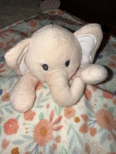 Modern Baby Elephant Lovey Teether Rattle Floral Flowers Security Blanket EUC