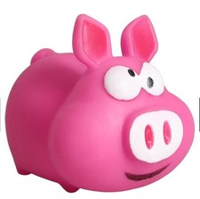 new Adorable Squeaky Vinyl Dog Toy 3.5x3.5x1.75-pig