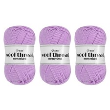 100 Wool Yarn,3 Skeins of 150g/5.29oz Per Skein 50g/109yards /Light Purple