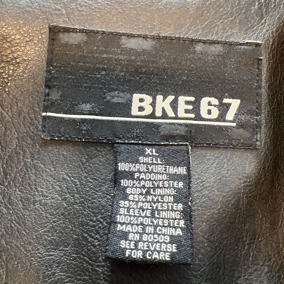 Buckle BKE 67 Faux Leather Jacket Men's XL Brown Espresso *SEE FLAW* - Image 2 of 4