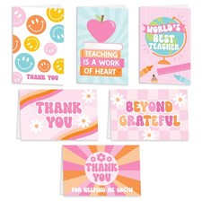 Teacher Thank You Cards with Envelopes -24 Teacher Appreciation Cards Bulk, C...