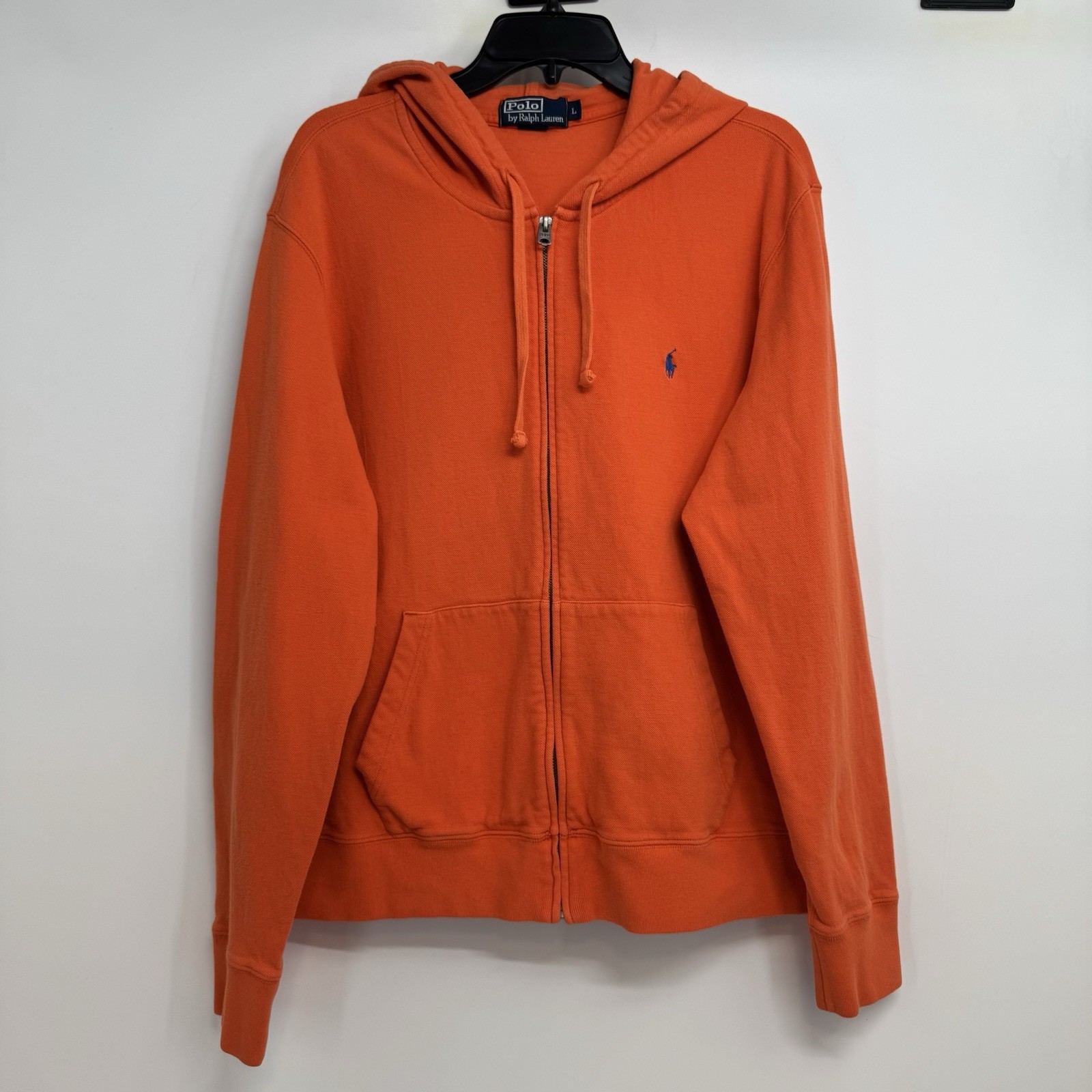Rara giacca vintage POLO RALPH LAUREN taglia L full zip con cappuccio anni 2000 arancione pony