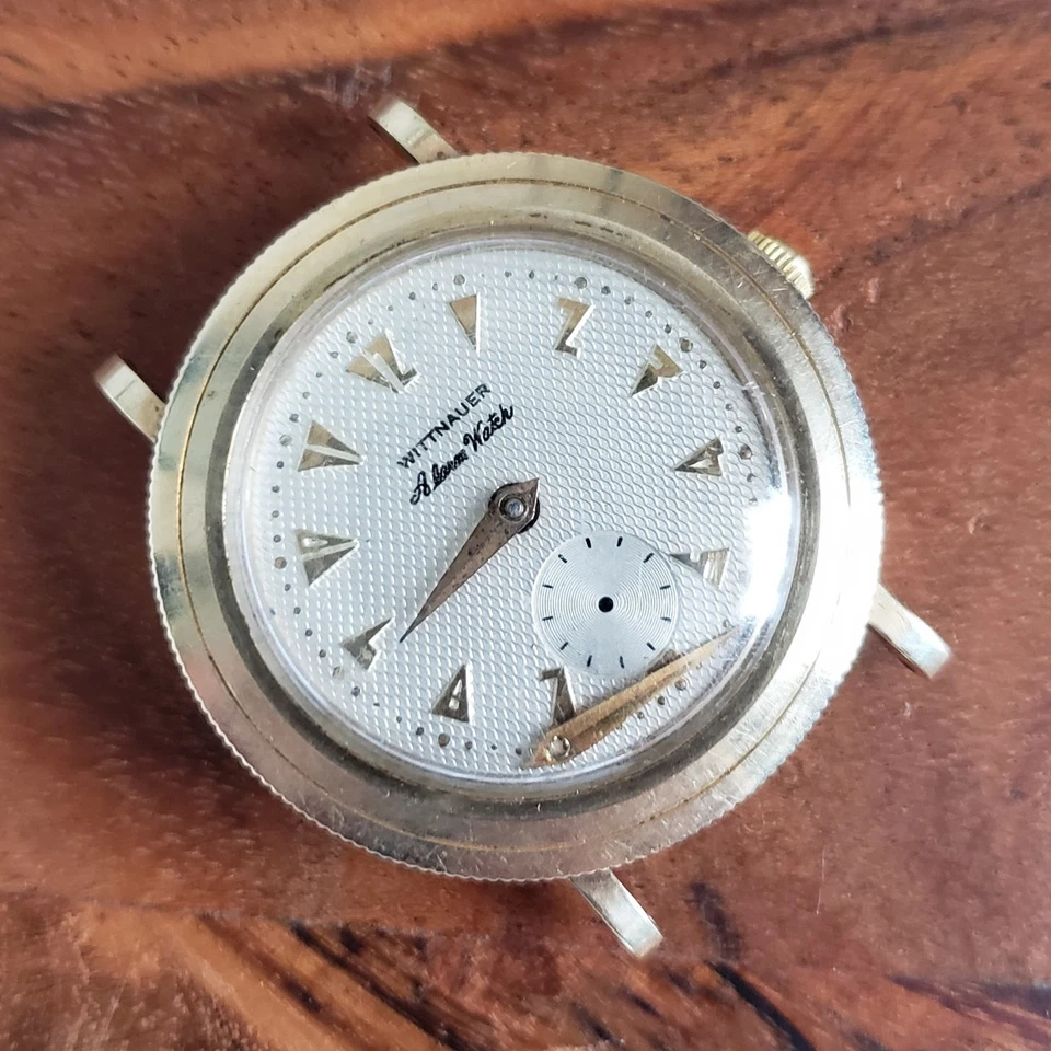 Wittnauer 闹钟手表 Cal. 10WA 复古机械,稀有,用于零件/维修 — 第 4/4 张图片
