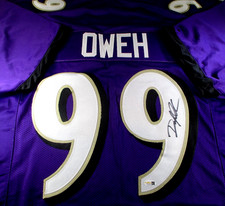 Odafe Oweh / Autographed Baltimore Ravens Purple Custom Football Jersey / JSA