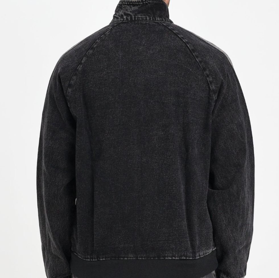 adidas Originals Retro Collared Loose Fit Classic Top Denim Jacket Men Medium