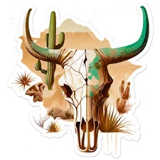 Cown Skull Desert - Vinyl Decal Sticker - Car Window Laptop - ebn9809