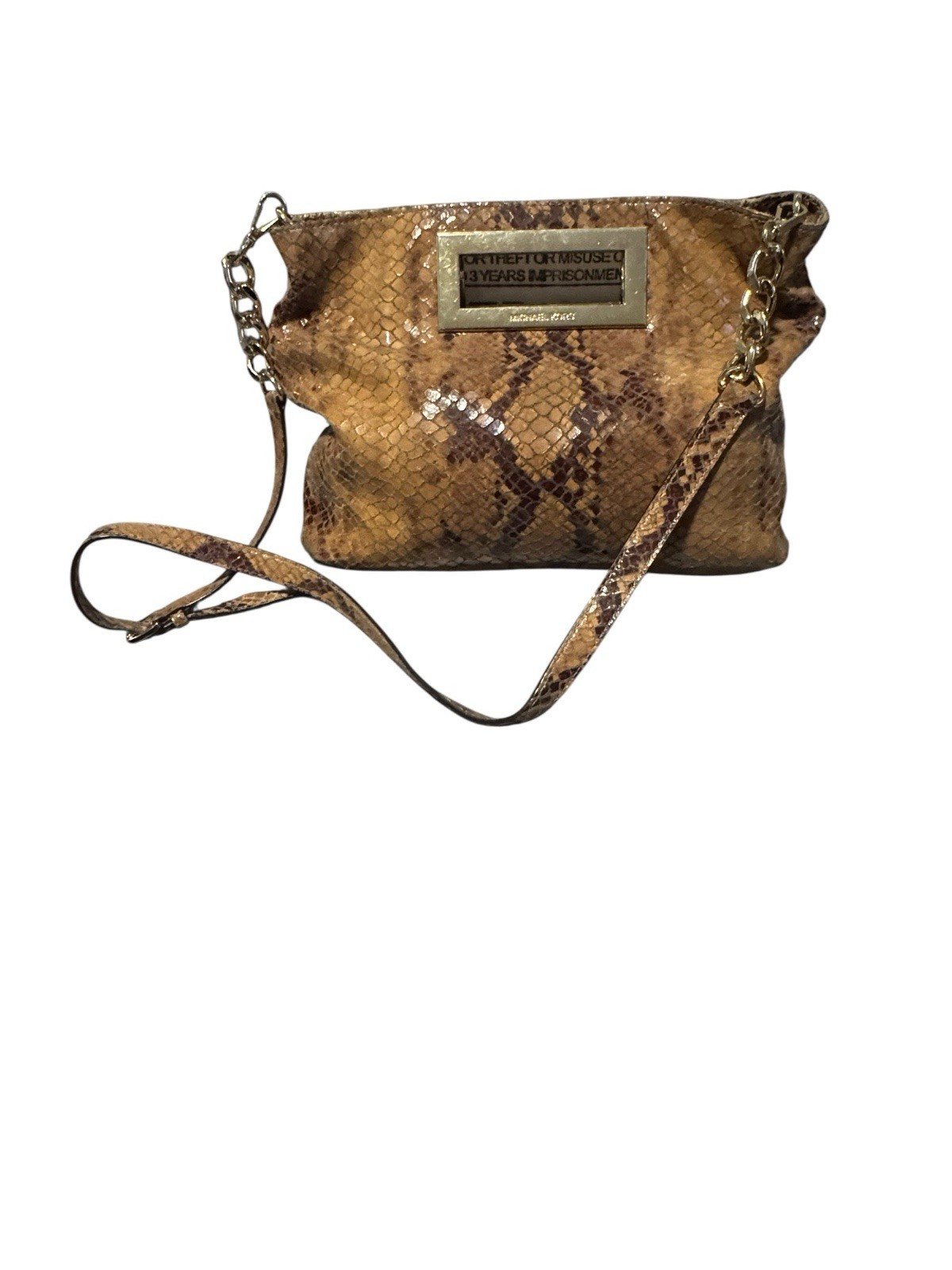 Michael Kors Python Embossed Berkeley Handbag/Cro… - image 1