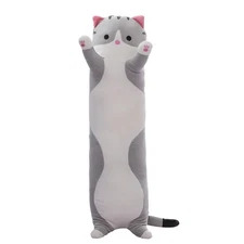 Cute Cat Plush Long Body Pillow â€“ Soft Cartoon Stuffed Animal Doll, Kawaii Ca