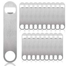 QTLCOHD 20 Pack 7 Inch Flat Bottle Opener, Stainless Steel Flat, Silver