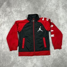 Jordan Boys Track Jacket Red Black Jumpman Full Zip Size 4 XS Retro Kids Sports