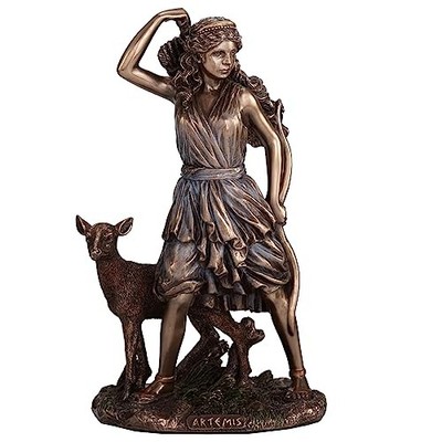 Veronese Design 6 1/2 Inch Artemis The Greek Goddess of The Hunt Cold Bronze