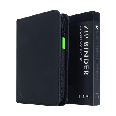 Vault X 4 Pocket Trading Card Zip Binder, 160 Cards, 6.8cm x 9.7cm, Black 