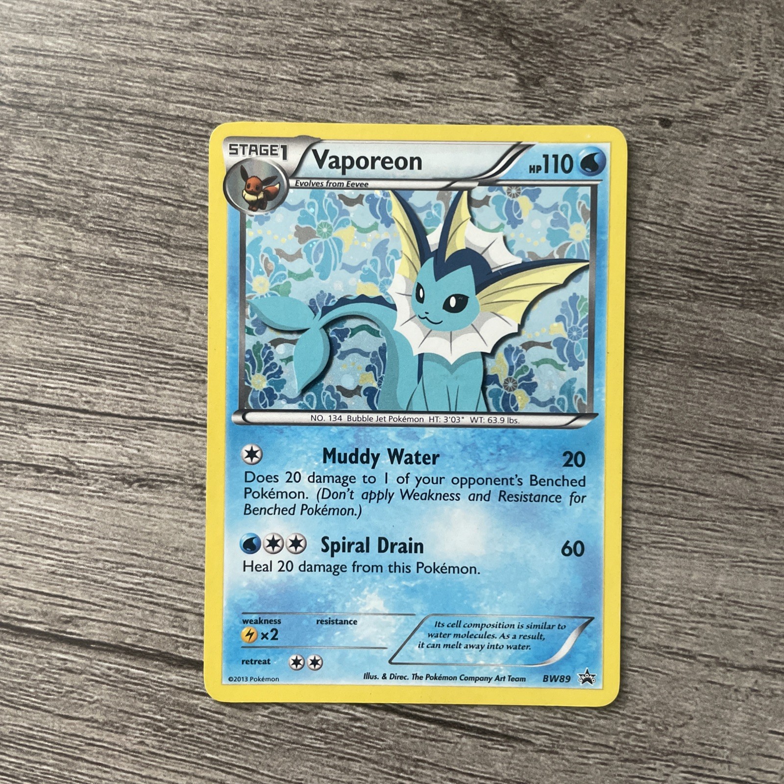 Vaporeon BW89 MP+ - Black Star Promo Holo - B&W Promos Pokémon TCG