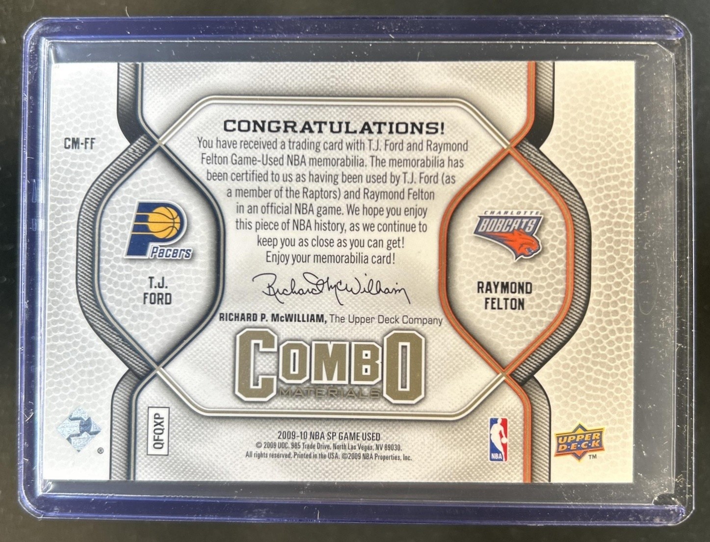 2009-10 SP Game Used T.J. Ford Raymond Felton Combo Materials 155 Jersey #/155 view 2