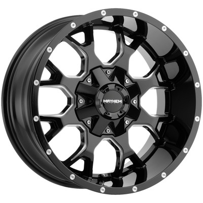 Mayhem 8015 Warrior 18x9 5x4.5''/5x5'' -12mm Black/Milled Wheel Rim 18'' Inch