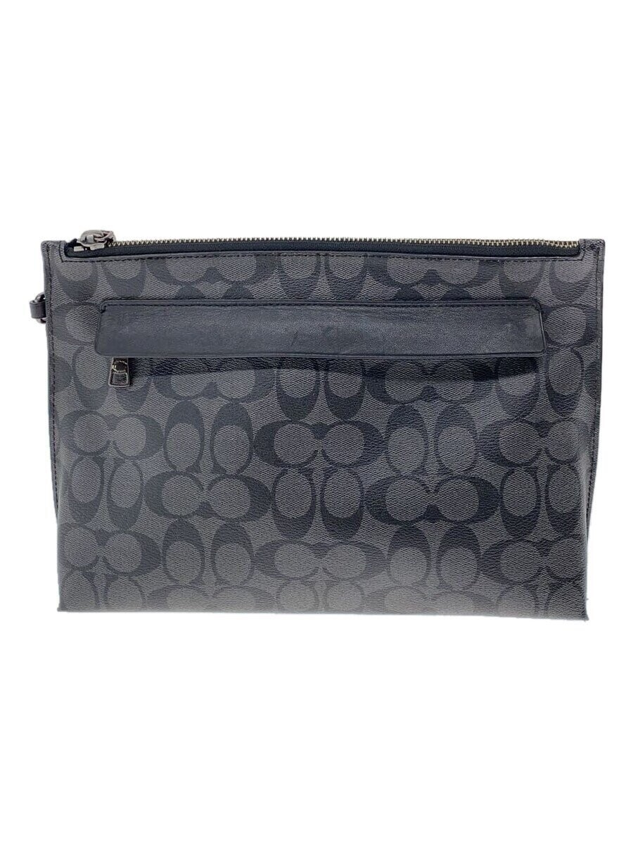 Coach Black Leather Second Bag with All-Over Pattern