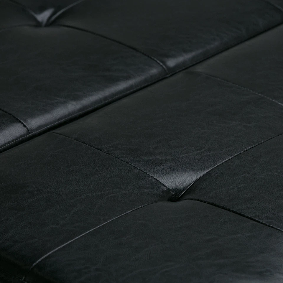 Mesa de centro cuadrada contemporánea Dover de 36 pulgadas de ancho otomana de almacenamiento en Midnig... Foto 4 de 4