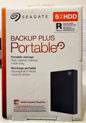 Seagate Backup Plus Portable+ 5TB HDD Storage (STHP5000400) New Factory Sealed!