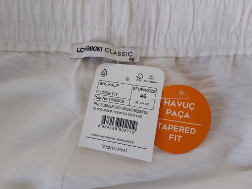 LC Waikiki White Viscose Pants Tapered Leg EUR 46 - Picture 10 of 12