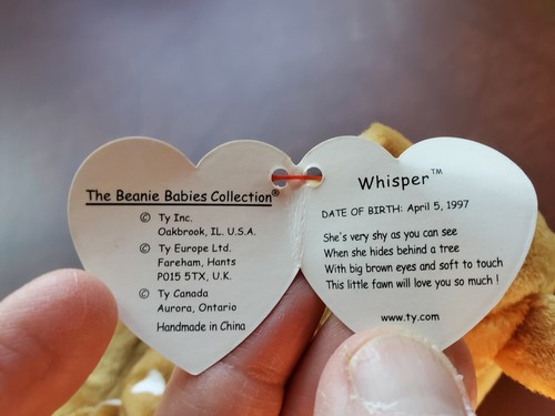 Ty beanie babies Whisper the Fawn, Rare, Errors Retires, Mint Condition!!!!! - Picture 4 of 7