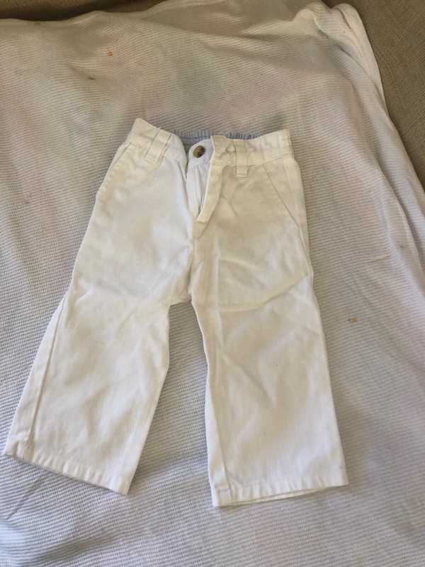 NWT Janie & Jack Boy White Cotton Chino Pants 12-18m