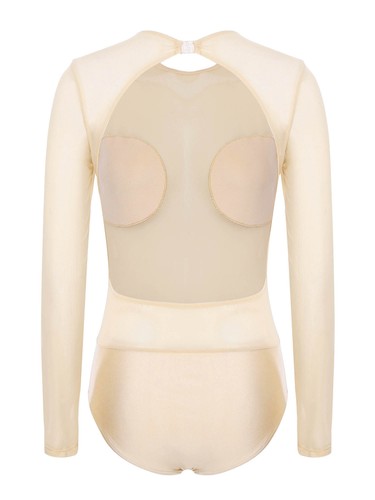 Women Unitard Dance Bodysuit Stage Leotard See-Through Dress Figure Skating - Picture 17 of 50