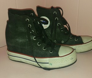 converse wedge sneakers black
