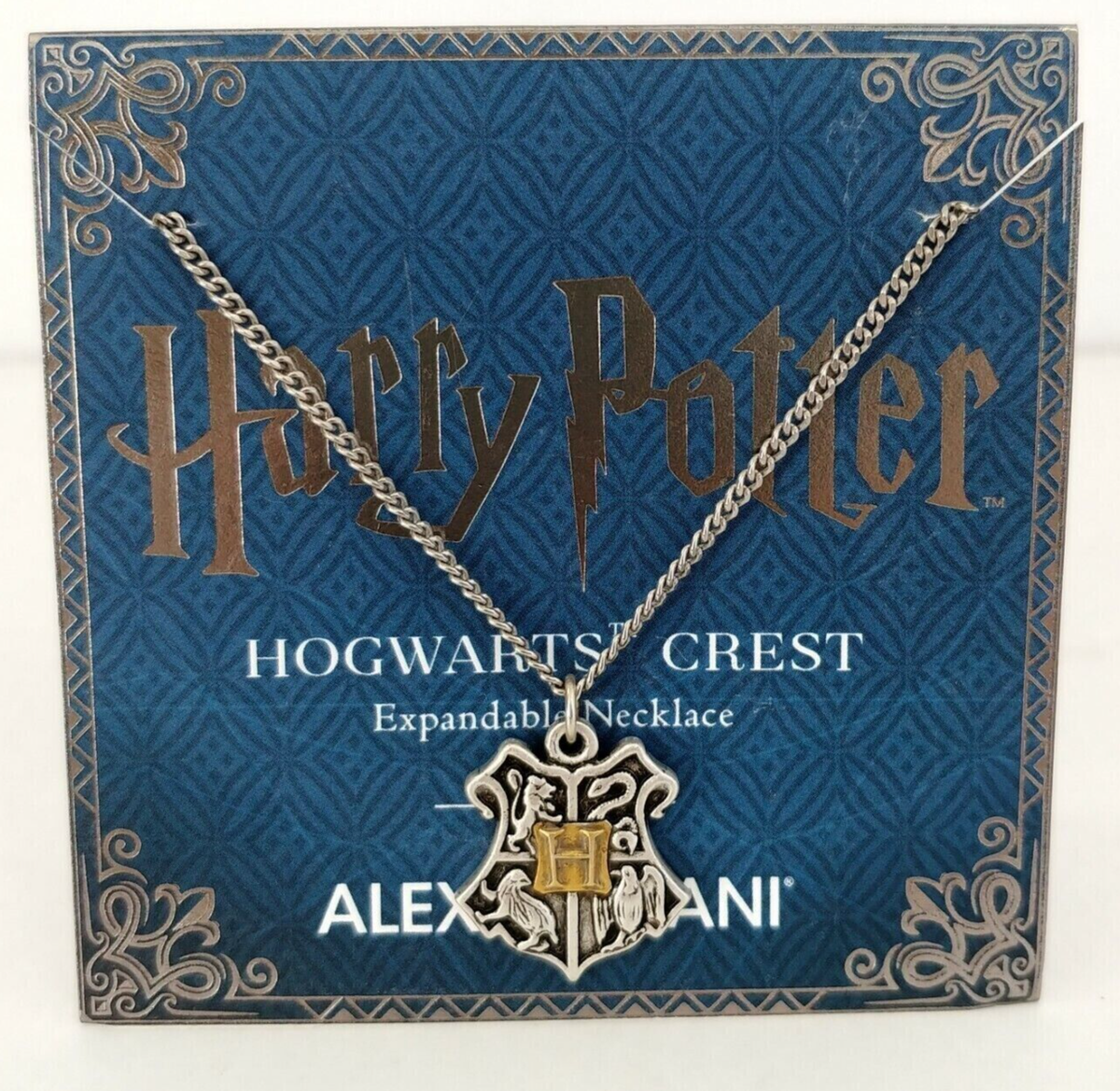 Harry Potter Necklace Silver Gold Hogwarts Crest Genuine Alex