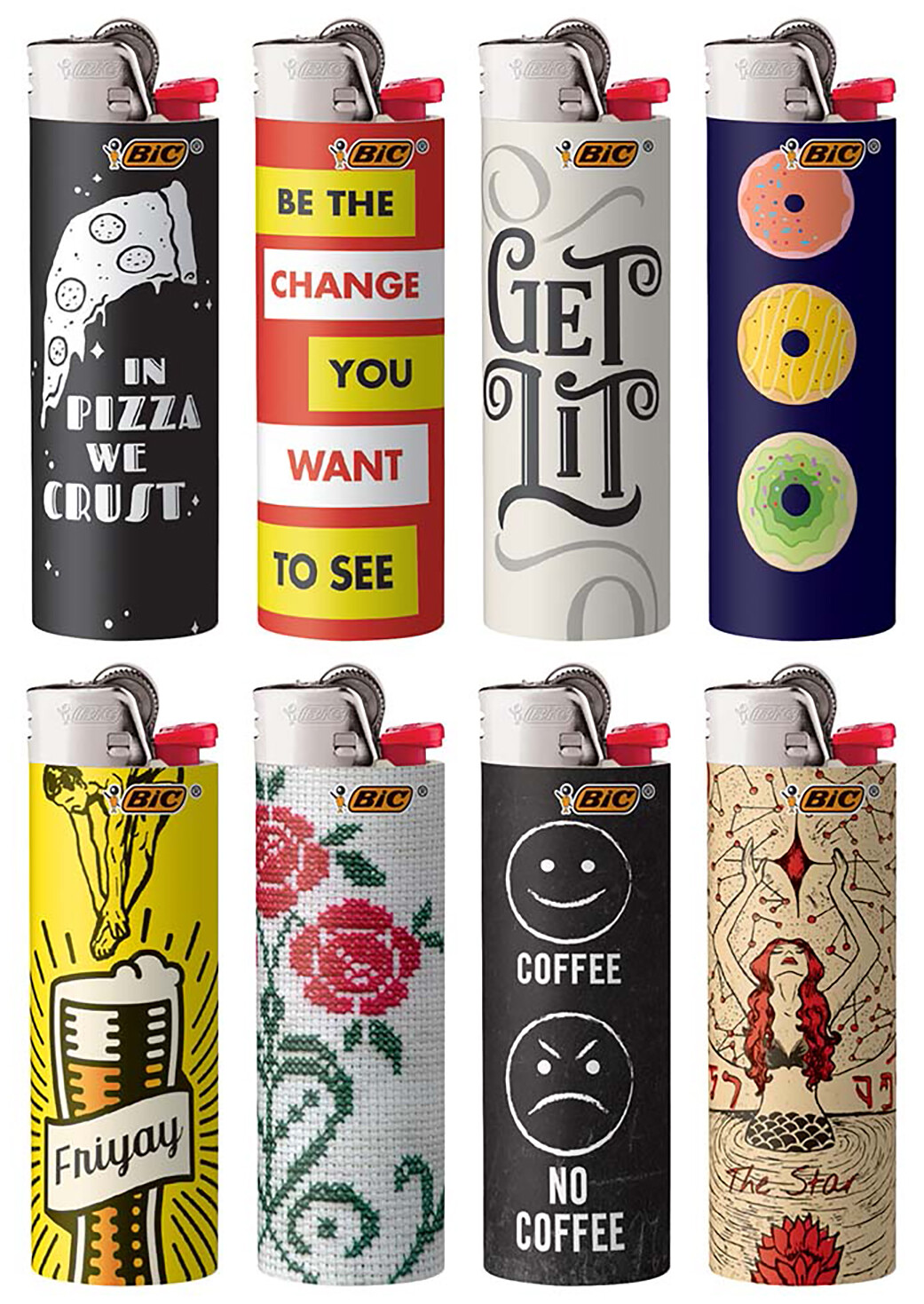 6 Bic Lighters Cucumber Pickle Design Regular Size Disposable Lighter