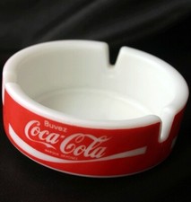 Ancien cendrier publicitaire en verre à lait COCA COLA France