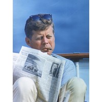 PräSident Jfk Kennedy Cigar Newspaper Kunstplakat Ungerahmter ExtragroßEr Druck