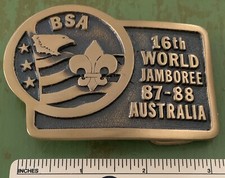 1987-88 16th WORLD JAMBOREE Australia Boy Scout Souvenir BELT BUCKLE BSA