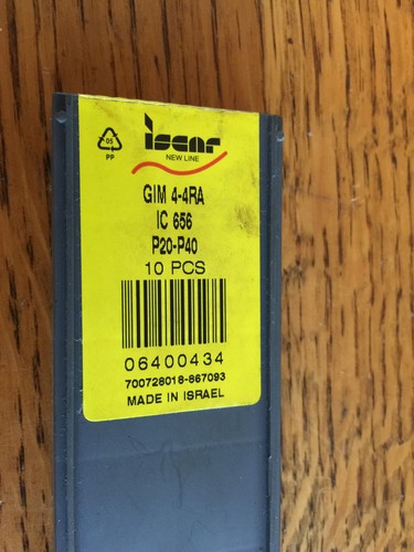 ISCAR CARBIDE INSERTS GIM 4-4RA IC 656 P20 P40 QUANTITY 5 - Picture 2 of 2